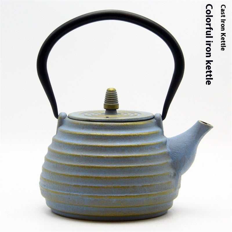 Colored Cast Iron Light Glazed Enamel Wrought Iron Teapot