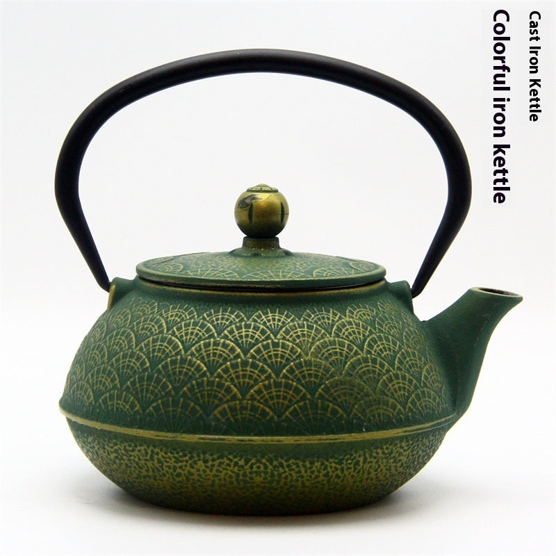 Colored Cast Iron Light Glazed Enamel Wrought Iron Teapot