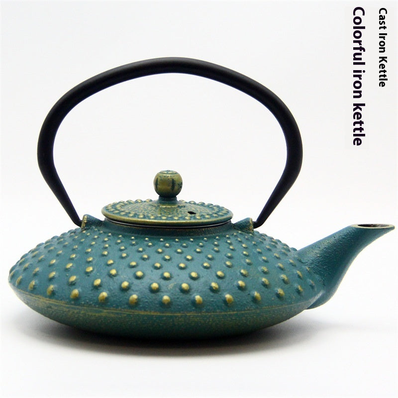 Colored Cast Iron Light Glazed Enamel Wrought Iron Teapot