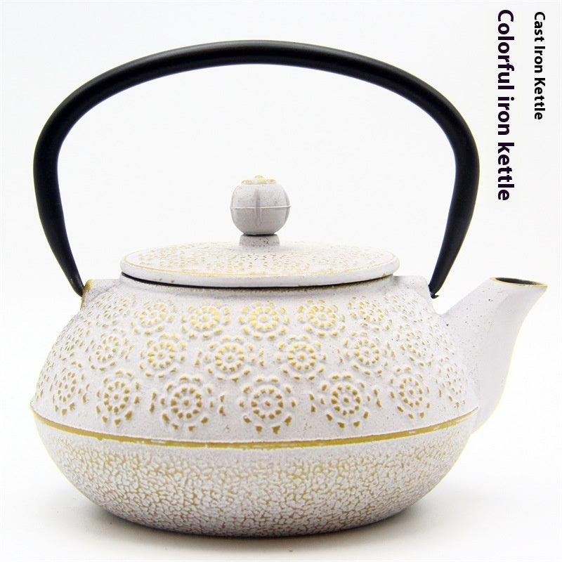 Colored Cast Iron Light Glazed Enamel Wrought Iron Teapot