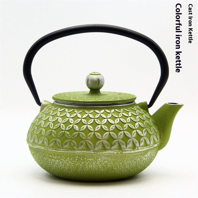 Colored Cast Iron Light Glazed Enamel Wrought Iron Teapot