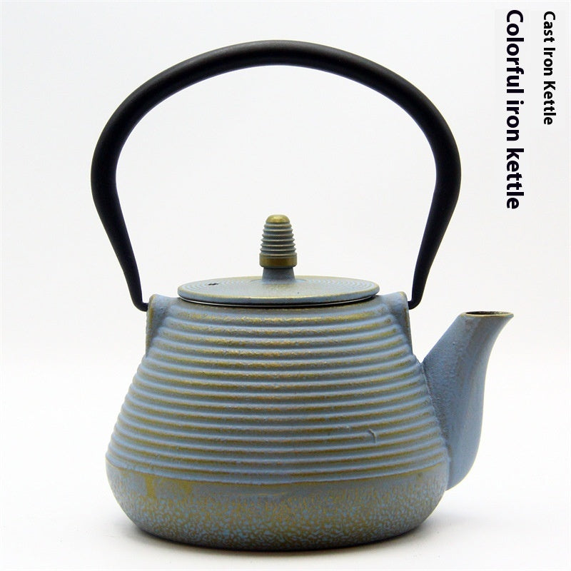 Colored Cast Iron Light Glazed Enamel Wrought Iron Teapot