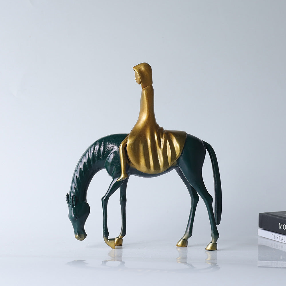 Hallway Living Room Office Horse Rider Cast Iron Ornaments