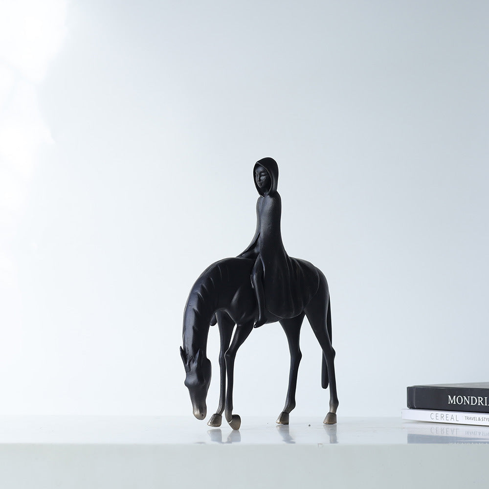 Hallway Living Room Office Horse Rider Cast Iron Ornaments