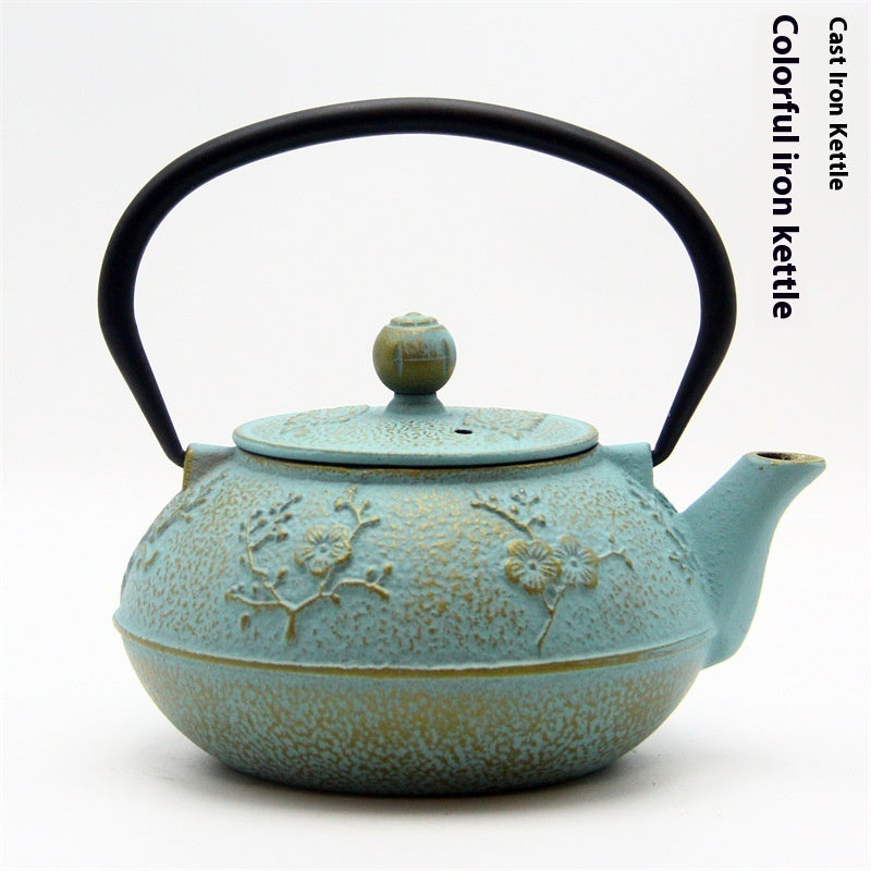 Colored Cast Iron Light Glazed Enamel Wrought Iron Teapot