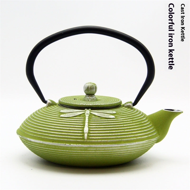 Colored Cast Iron Light Glazed Enamel Wrought Iron Teapot